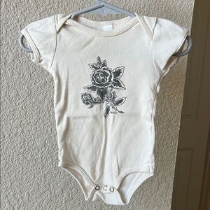 Obey Cream Rose Print Baby Bodysuit